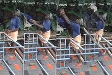 രണ്ടാംനിലയിൽ നിന്ന് രക്ഷകന്റെ കയ്യിലേക്ക്; കാൽവഴുതി വീണ തൊഴിലാളിയെ സാഹസികമായി രക്ഷപ്പെടുത്തിയ കരാറുകാരൻ