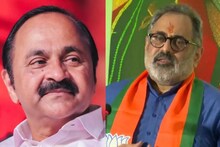 വിഴിഞ്ഞം തുറമുമുഖ ഉദ്ഘാടന വേദിയിൽ പ്രതിപക്ഷ നേതാവ് വിഡി സതീശനൊപ്പം രാജീവ് ചന്ദ്രശേഖറും