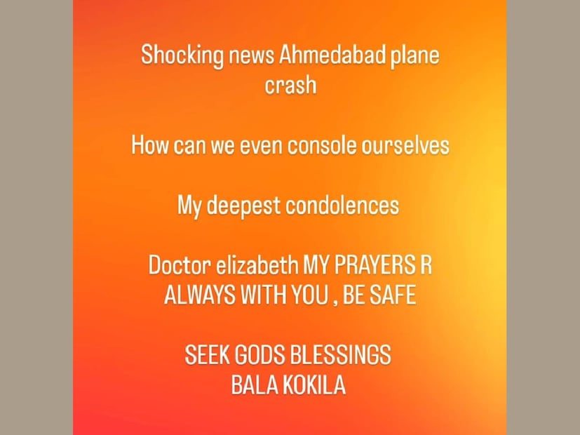 വ്ലോഗർ കൂടിയായ ഡോക്‌ടർ എലിസബത്തിനെ ഏതാനും ചാനലുകൾ അഹമ്മദാബാദ് വിമാനാപകടത്തെക്കുറിച്ച് പ്രതികരിച്ചവരുടെ കൂട്ടത്തിൽ ഉൾപ്പെടുത്തിയിരുന്നു. ഇടയ്ക്കിടെ എലിസബത്ത് നാട്ടിൽ വന്നു പോകാറുണ്ട്