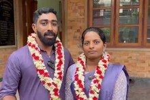 പാർട്ടി ഓഫീസ് കതിർമണ്ഡപമായി; കാവ്യാ മുരളീധരനെ ജീവിതസഖിയാക്കി ജിജോ ജോൺ