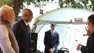 പ്രധാനമന്ത്രി നരേന്ദ്ര മോദിയും മാലിദ്വീപ് പ്രസിഡന്റ് മുഹമ്മദ് മുയിസുവും പ്രധാനമന്ത്രി നരേന്ദ്ര മോദിയും മാലിദ്വീപ് പ്രസിഡന്റ് മുഹമ്മദ് മുയിസുവും