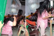 ടീച്ചർ ക്ലാസ്സ് മുറിയിലിരുന്ന് മൂളിപ്പാട്ടും പാടി തലയിൽ എണ്ണ തേച്ചു മസ്സാജ് ചെയ്തു; വീഡിയോ വൈറലായതോടെ വീട്ടിലായി