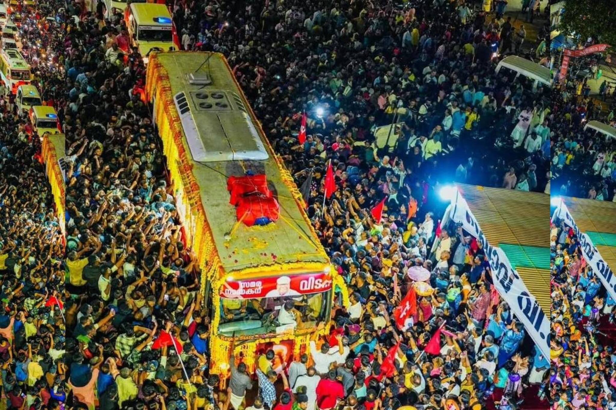 ചരിത്രമായി വിഎസ്സിന്റെ വിലാപയാത്ര; പ്രിയനേതാവിനെ കാണാൻ രാത്രി വൈകിയും വൻ ജനാവലി ഒഴുകിയെത്തി