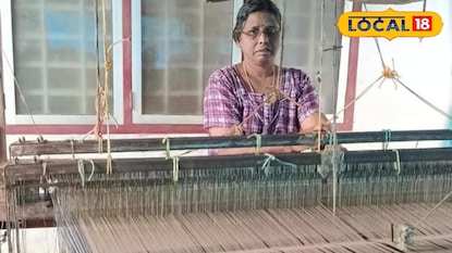 വസ്ത്രം നെയ്തെടുക്കുന്ന തൊഴിലാളി 