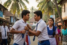 ആർക്കാണ് ഇവളുടെ 'ബെസ്റ്റി' ആകാൻ അവകാശം? പെൺകുട്ടിയുടെ മുന്നിൽ അങ്കം കുറിച്ച് വീഡിയോ എടുത്ത് പ്ലസ് വൺ വിദ്യാർത്ഥികൾ