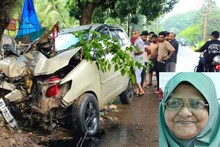 വീട്ടിലേക്കുള്ള അവസാന കിലോമീറ്ററിൽ ദുരന്തം: ഏഴംഗ കുടുംബം സഞ്ചരിച്ച കാർ മരത്തിലിടിച്ച് വീട്ടമ്മ മരിച്ചു; 6 പേർക്ക് പ