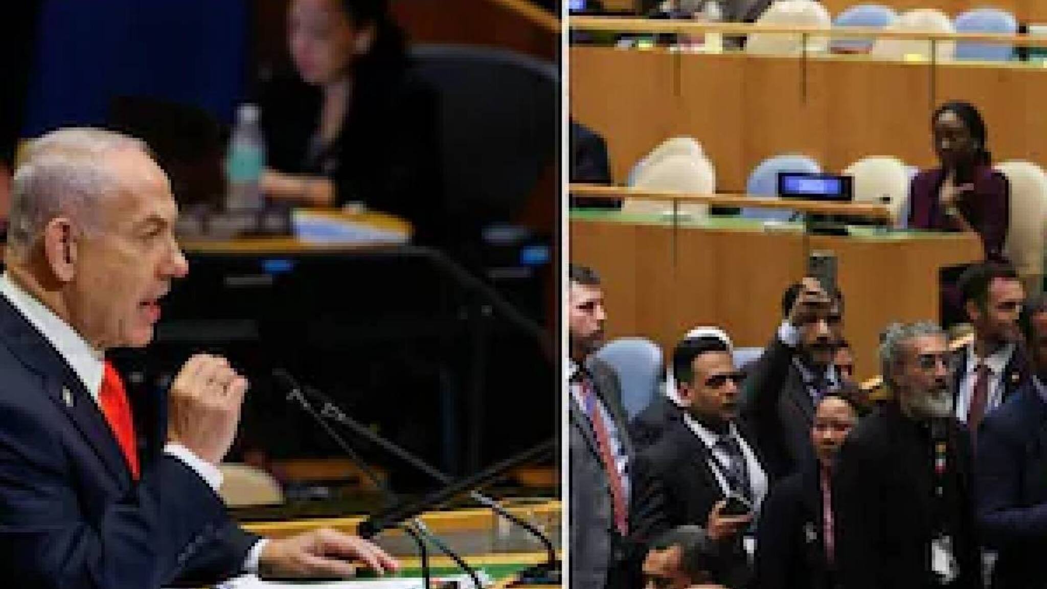 ഐക്യരാഷ്ട്രസഭയില്‍ ബെഞ്ചമിന്‍ നെതന്യാഹുവിൻ്റെ പ്രസംഗം ബഹിഷ്കരിച്ച് വിവിധ രാജ്യങ്ങൾ