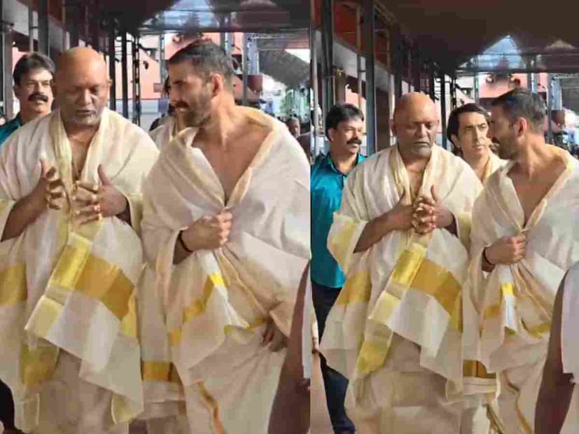 actor akshay kumar offers prayers at guruvayur temple 