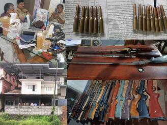 മലപ്പുറത്ത് വൻ ആയുധവേട്ട; വീട്ടിൽ നിന്ന് കണ്ടെത്തിയത് 20 എയർ ഗണ്ണുകളും മൂന്ന് റൈഫിളുകളും 200 ലേറെ വെടിയുണ്ടകളും
