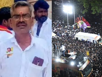 ടിവികെയുടെ വിഴുപ്പുറത്തെ ബ്രാഞ്ച് സെക്രട്ടറി വി അയ്യപ്പനാണ് മരിച്ചത്