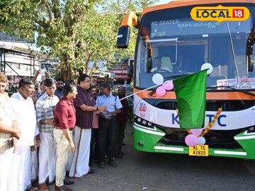 കെ എസ് ആര്‍ ടി സി  എ സി സീറ്റര്‍ ബസിന്റെ ഫ്‌ലാഗ് ഓഫ് സ്പീക്കർ നിർവഹിക്കുന്നു 