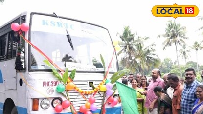 പുതിയ കെ എസ് ആർ ടി സി ബസിന്റെ ഫ്ലാഗ് ഓഫ് കർമ്മം നിർവഹിച്ച് മന്ത്രി പി രാജീവ്.