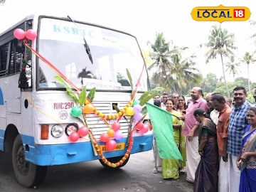 പുതിയ കെ എസ് ആർ ടി സി ബസിന്റെ ഫ്ലാഗ് ഓഫ് കർമ്മം നിർവഹിച്ച് മന്ത്രി പി രാജീവ്.