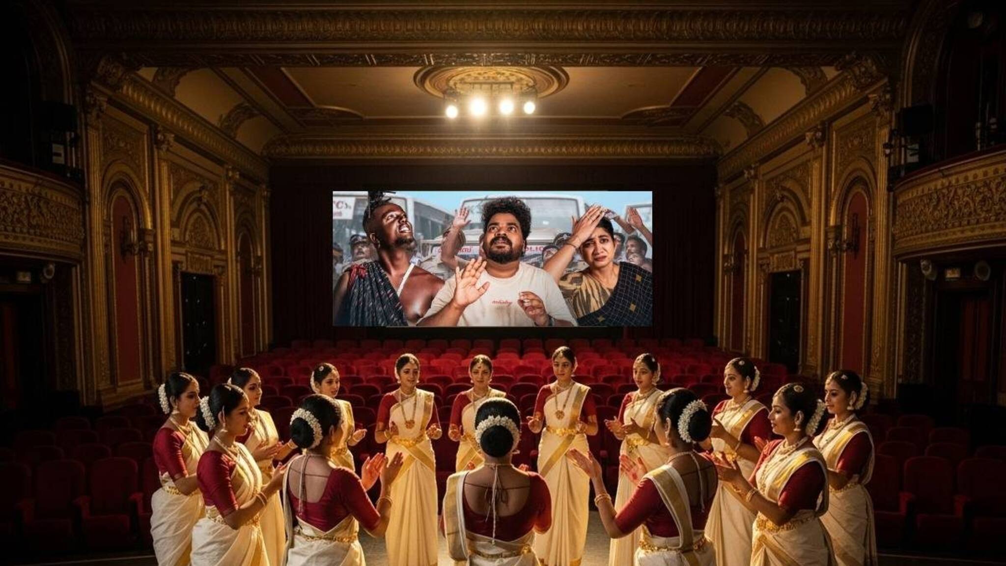 കമോൺ എവരിബഡി, തിയേറ്ററുകളിൽ കൈകൊട്ടിക്കളിക്കാം; റിലീസ് ദിനത്തിൽ മെഗാ കൈകൊട്ടിക്കളിയുമായി റെക്കോർഡ് ലക്ഷ്യമിട്ട് 'ഇന്നസെന്റ്' ടീം