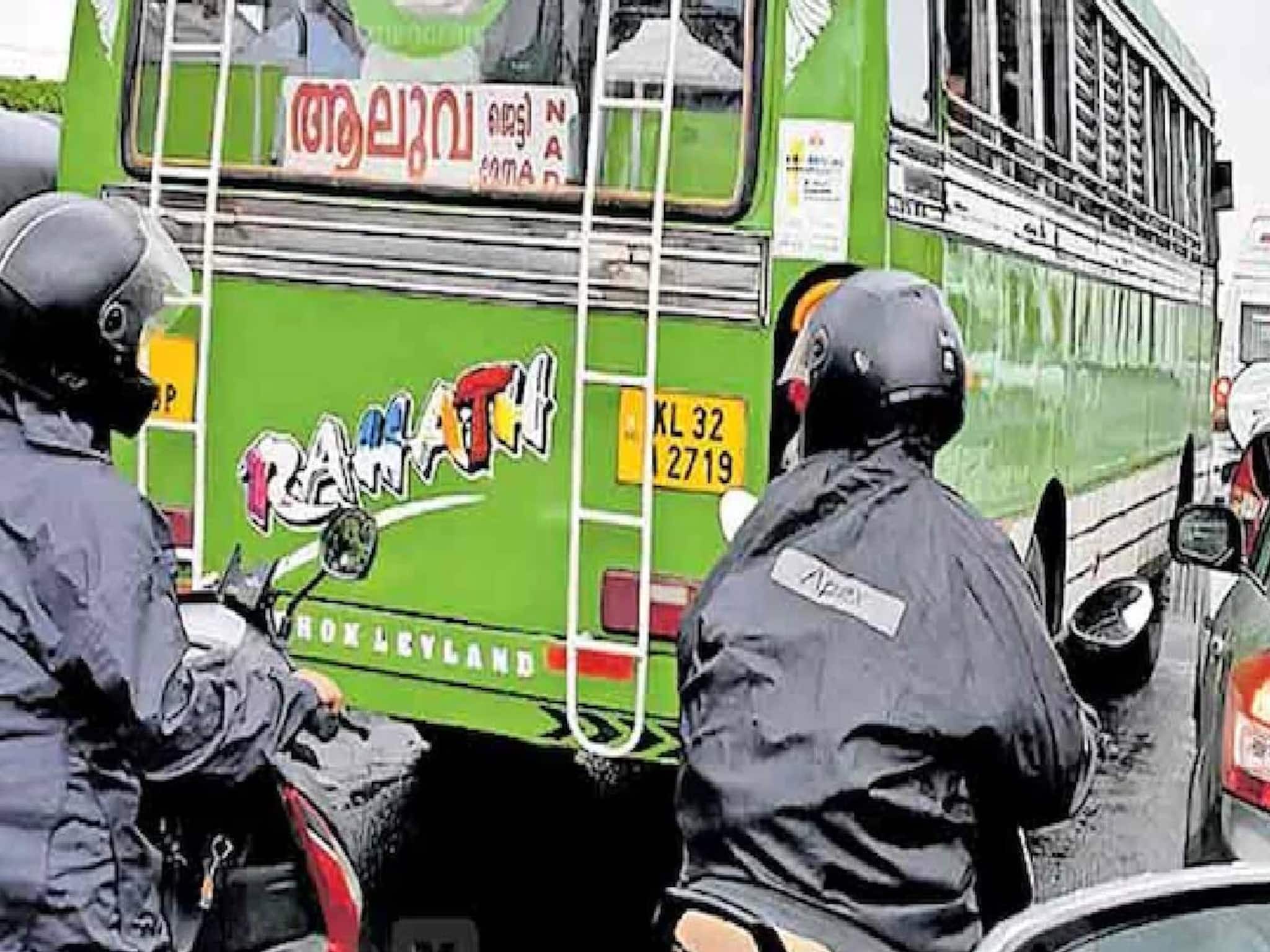 ഗതാഗതമന്ത്രിയുടെ കാറിനെ ഇടതുവശത്തു കൂടി ഓവർടേക്ക് ചെയ്ത സ്വകാര്യ ബസിനും ഡ്രൈവർക്കും എതിരെ നടപടി