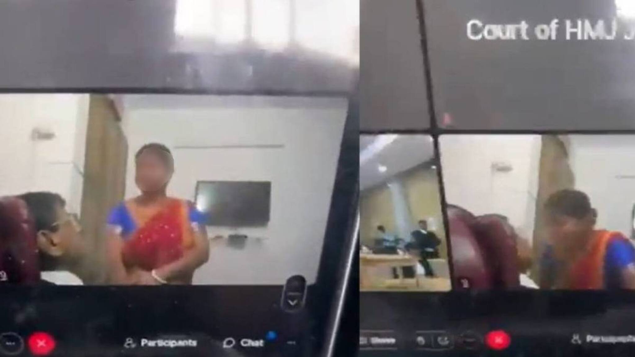 കോടതി സമക്ഷം ചുംബനം; വെർച്വൽ ഹിയറിങ്ങിനിടെ യുവതിയെ ചുംബിക്കുന്ന അഭിഭാഷകൻ; വീഡിയോ വൈറൽ