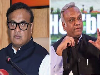 അസം മുഖ്യമന്ത്രി ഹിമന്ത ബിശ്വ ശർമ്മയും കർണാടക മന്ത്രി പ്രിയങ്ക് ഖാർഗെയും. (പിടിഐ ഫയൽ ചിത്രം)