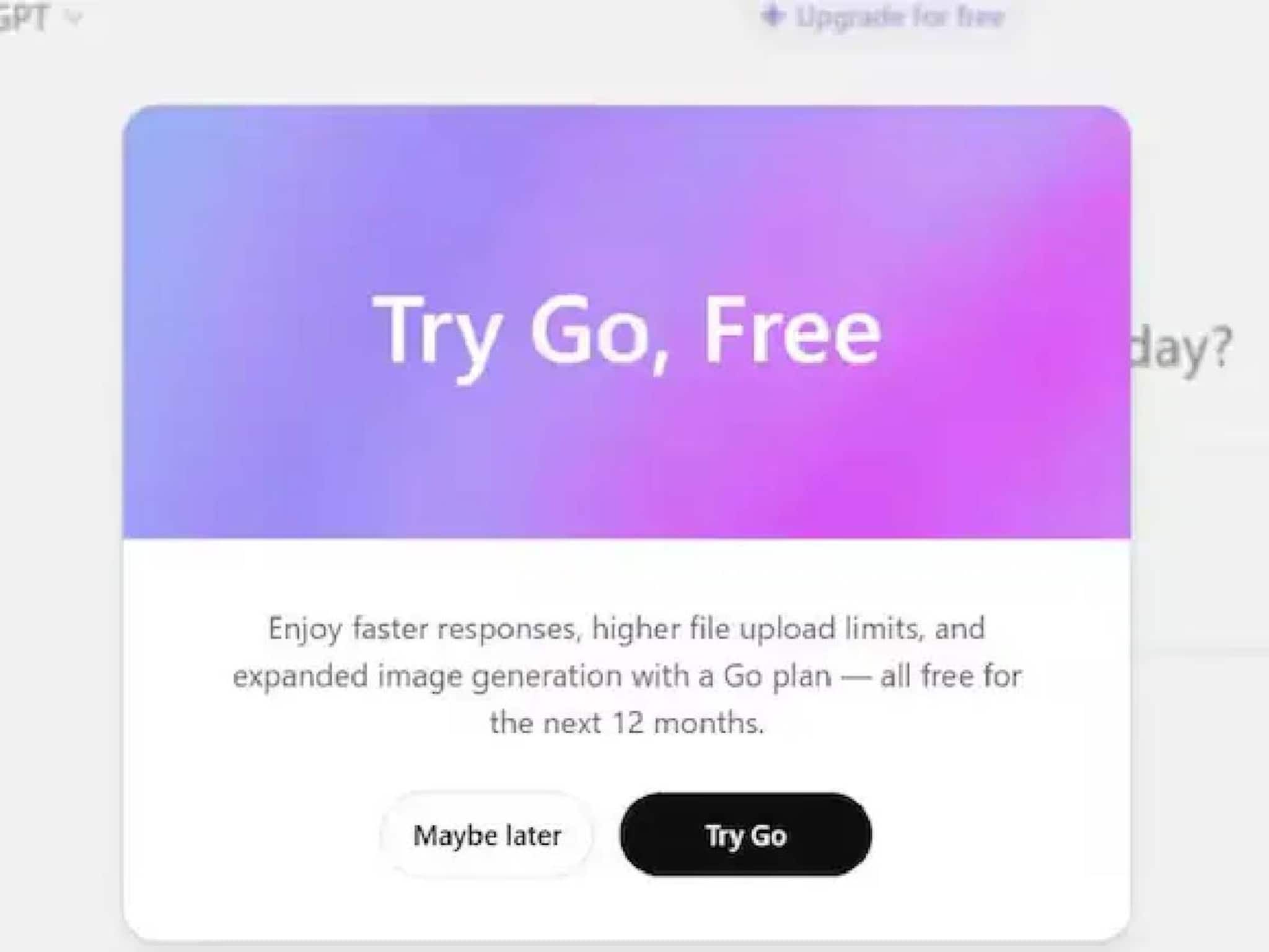 ഇന്ത്യയിൽ 'ചാറ്റ് ജിപിടി ഗോ' ഒരു വർഷത്തേക്ക് സൗജന്യം; വമ്പൻ പ്രഖ്യാപനവുമായി ഓപ്പൺ എഐ
