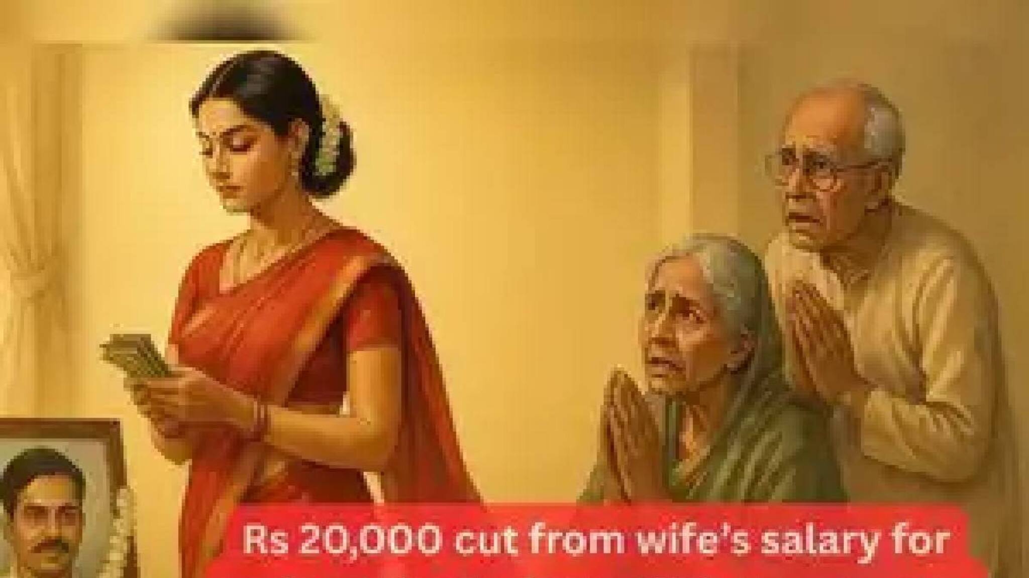 മരിച്ച ഭർത്താവിന്റെ ജോലി നേടിയ ഭാര്യ ഭര്‍ത്താവിന്റെ മാതാപിതാക്കളെ ഉപേക്ഷിച്ചു; ശമ്പളത്തില്‍ മാസം 20000 രൂപ പിടിക്കാൻ കോടതി