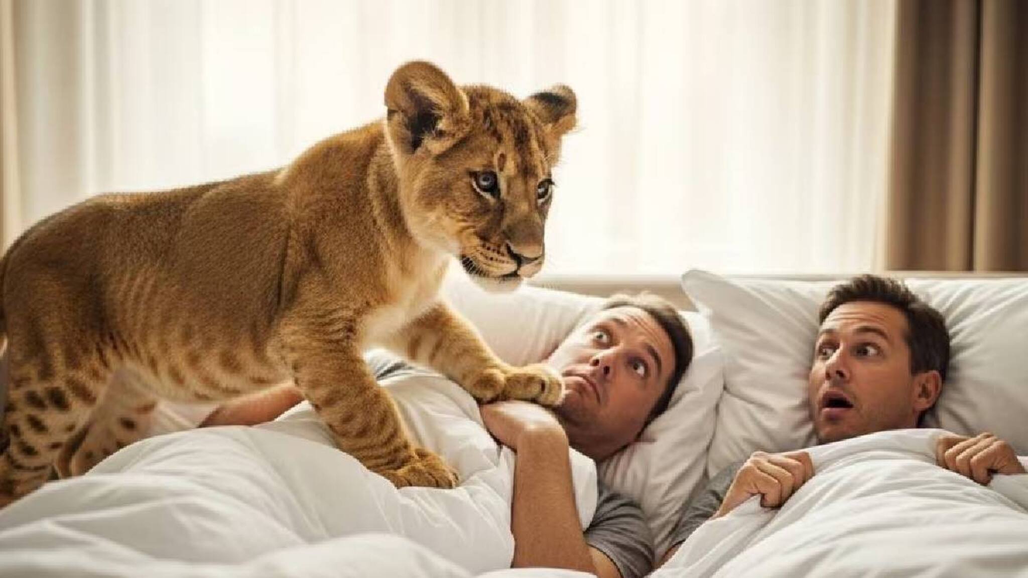 ഈ ഹോട്ടലില്‍ ഒരു റൂം ബുക്ക് ചെയ്യുന്നോ? സിംഹക്കുട്ടിയെത്തും രാവിലെ  വിളിച്ചുണര്‍ത്താന്‍