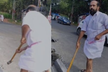 'ക്ഷേത്രത്തിനു മുന്നിലെ യുടേണ്‍ അടച്ചു'; ചുറ്റിക കൊണ്ട് ഡിവൈഡര്‍ തല്ലിത്തകര്‍ത്ത് മുൻ എംഎൽഎ അനില്‍ അക്കര