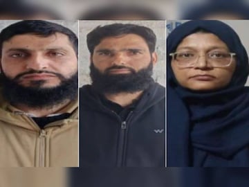 ഡോ. മുസമ്മിൽ (ഇടത്), അദീൽ അഹമ്മദ് റാഥർ (മധ്യത്തിൽ), ഡോ. ഷഹീൻ ഷാഹിദ് (വലത്)