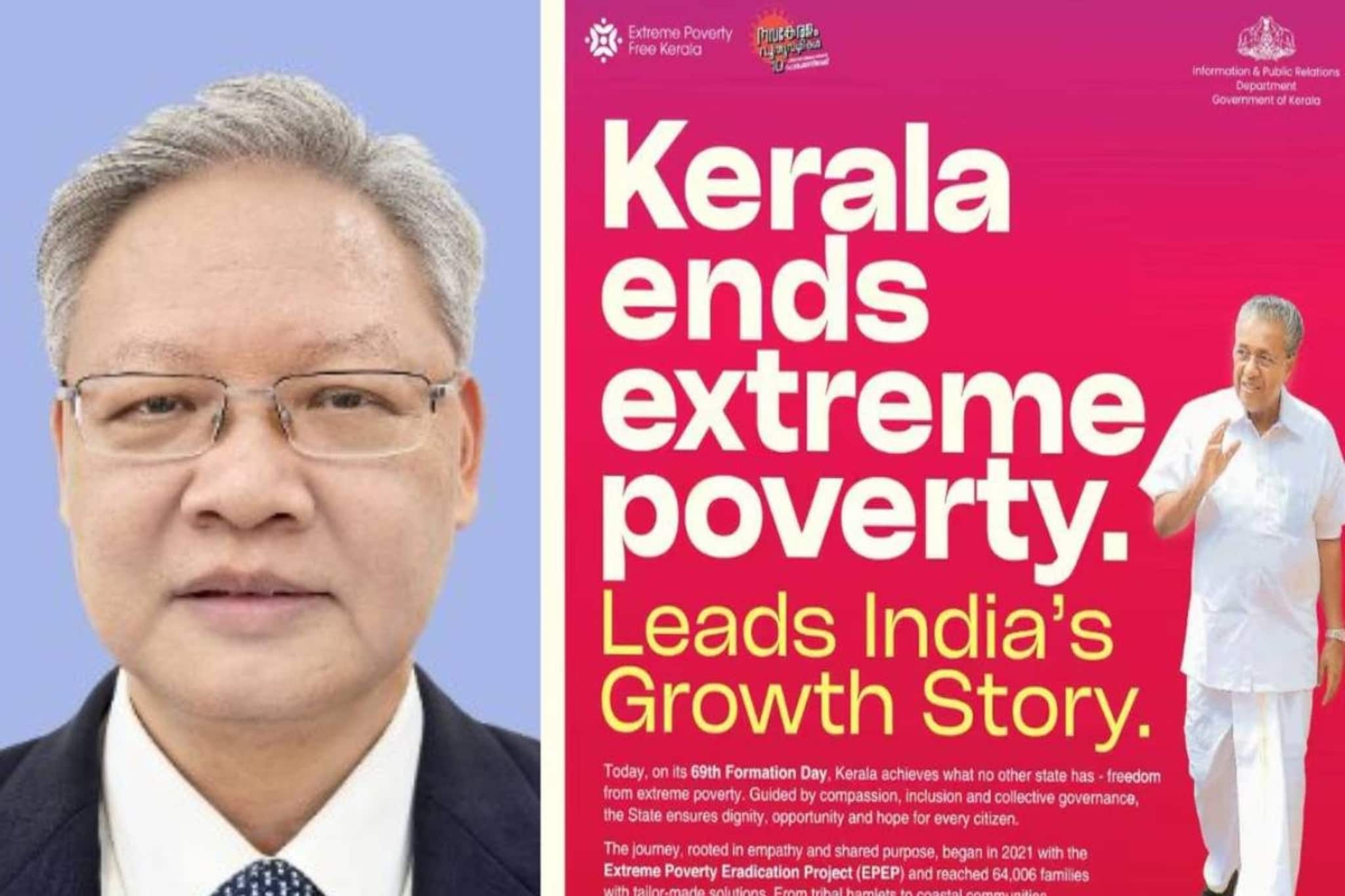 'ചരിത്ര നേട്ടം'; കേരളത്തിന്‍റെ അതിദാരിദ്ര്യ മുക്ത പ്രഖ്യാപനത്തെ അഭിനന്ദിച്ച് ചൈനീസ് അംബാസിഡർ