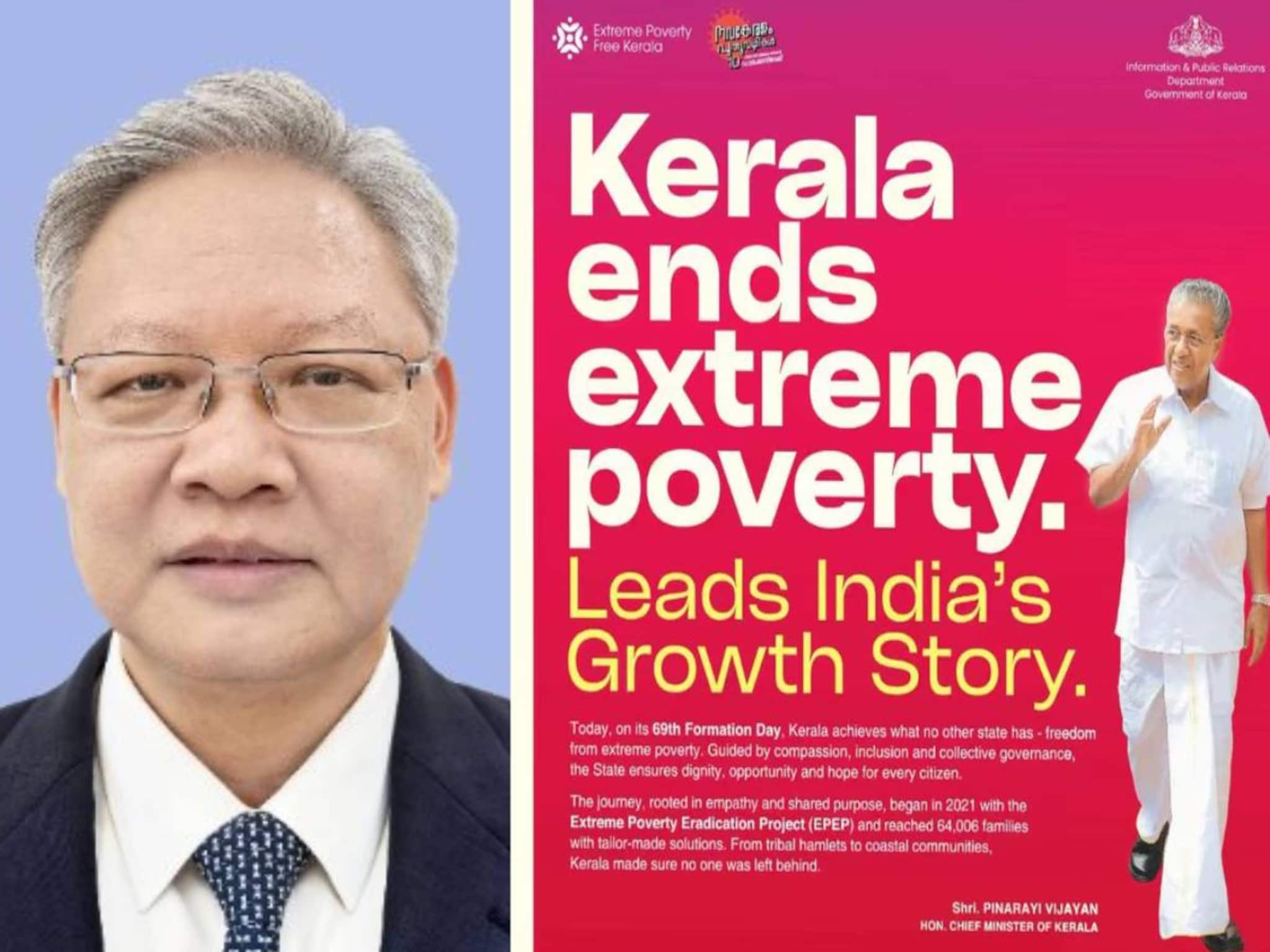 'ചരിത്ര നേട്ടം'; കേരളത്തിന്‍റെ അതിദാരിദ്ര്യ മുക്ത പ്രഖ്യാപനത്തെ അഭിനന്ദിച്ച് ചൈനീസ് അംബാസിഡർ