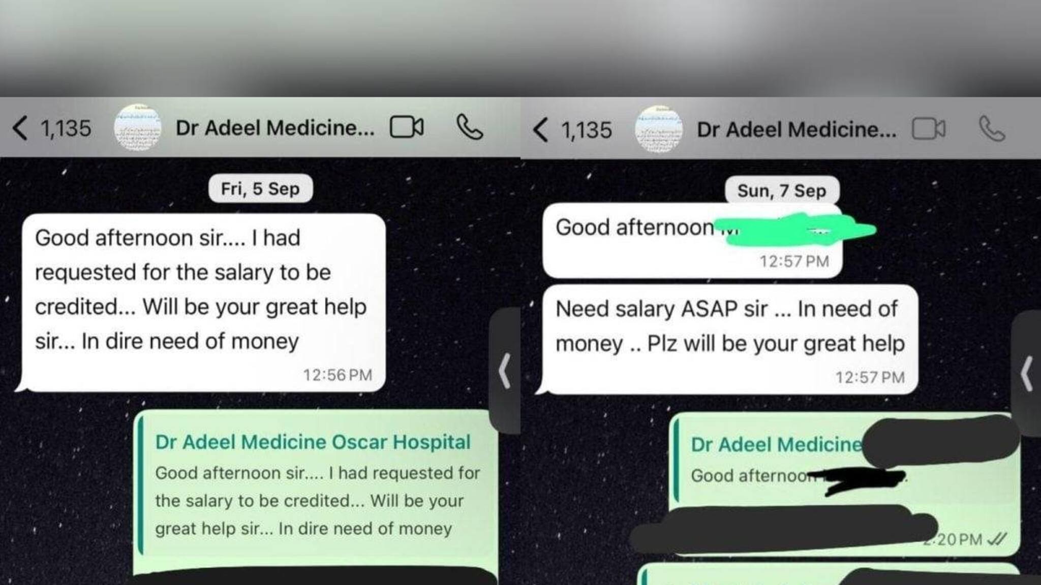 ഡല്‍ഹി സ്‌ഫോടനത്തിന് ഒരു മാസം മുമ്പ് ഡോ.അദീലിന് സാമ്പത്തിക ബുദ്ധിമുട്ടുണ്ടെന്ന വാട്ട്‌സ്ആപ്പ് ചാറ്റുകള്‍ പുറത്ത്‌