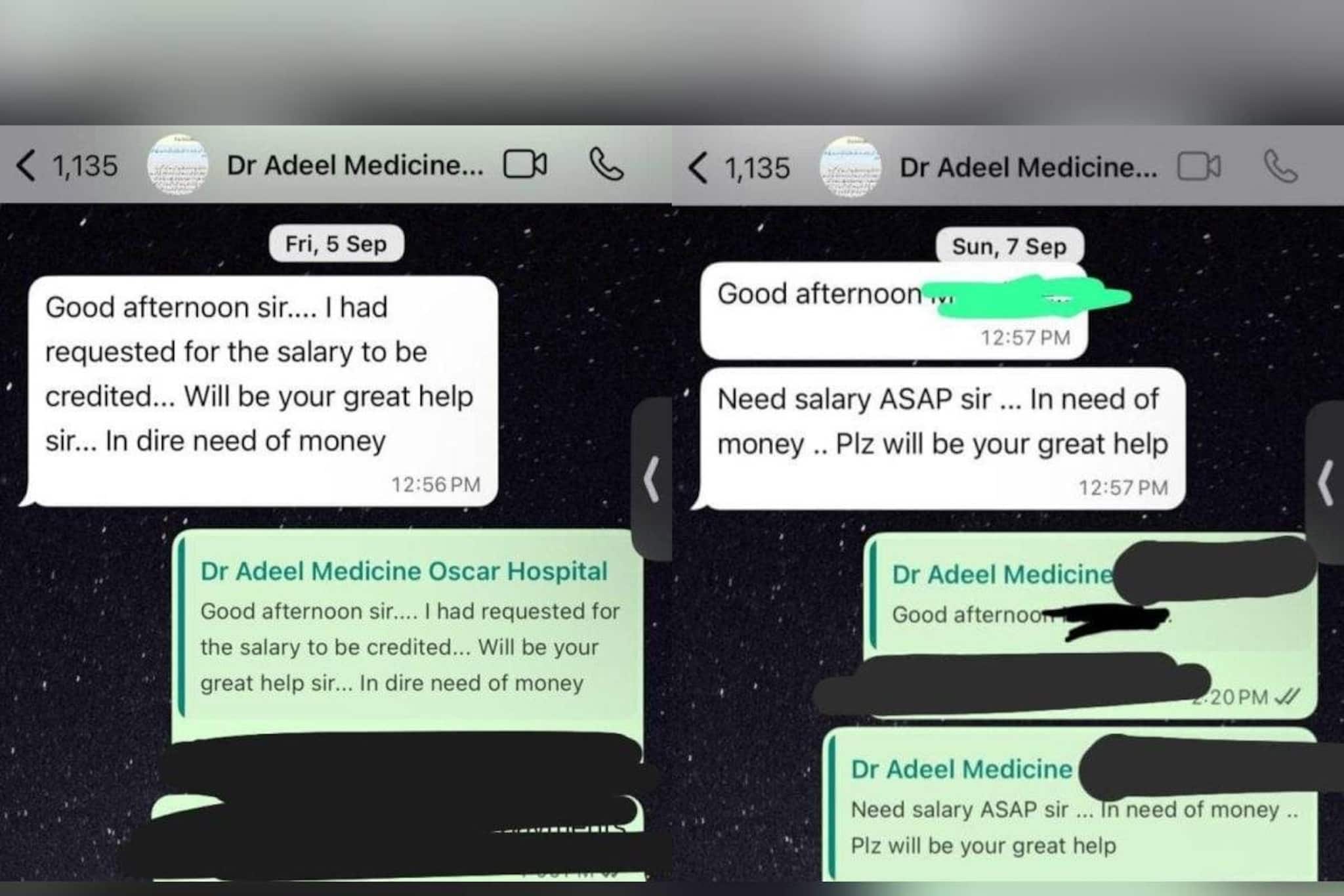 ഡല്ഹി സ്ഫോടനത്തിന് ഒരു മാസം മുമ്പ് ഡോ.അദീലിന് സാമ്പത്തിക ബുദ്ധിമുട്ടുണ്ടെന്ന വാട്ട്സ്ആപ്പ് ചാറ്റുകള് പുറത്ത് ഡല്ഹി സ്ഫോടനത്തിന് ഒരു മാസം മുമ്പ് ഡോ.അദീലിന് സാമ്പത്തിക ബുദ്ധിമുട്ടുണ്ടെന്ന വാട്ട്സ്ആപ്പ് ചാറ്റുകള് പുറത്ത്