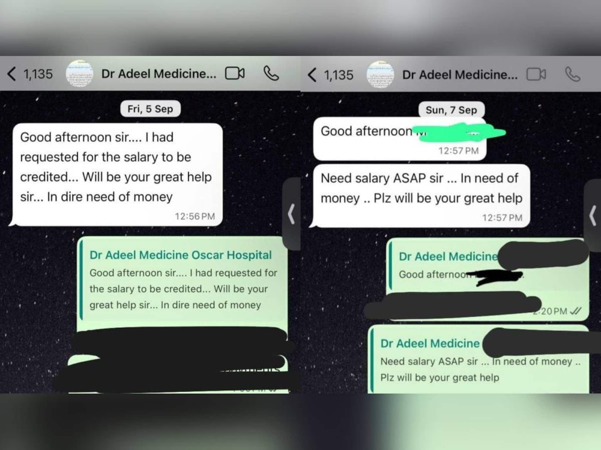 ഡല്‍ഹി സ്‌ഫോടനത്തിന് ഒരു മാസം മുമ്പ് ഡോ.അദീലിന് സാമ്പത്തിക ബുദ്ധിമുട്ടുണ്ടെന്ന വാട്ട്‌സ്ആപ്പ് ചാറ്റുകള്‍ പുറത്ത്‌