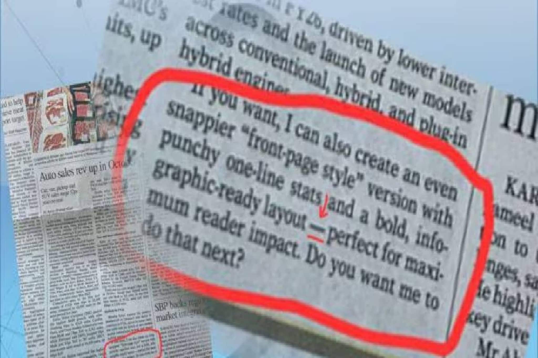 നാണക്കേടല്ലേ ? പ്രമുഖ പാക്കിസ്ഥാന് പത്രത്തിൽ ലേഖനം ചാറ്റ് ജിപിടി ഉപയോഗിച്ച് തയ്യാറാക്കുന്നതായി റിപ്പോര്ട്ട് നാണക്കേടല്ലേ ? പ്രമുഖ പാക്കിസ്ഥാന് പത്രത്തിൽ ലേഖനം ചാറ്റ് ജിപിടി ഉപയോഗിച്ച് തയ്യാറാക്കുന്നതായി റിപ്പോര്ട്ട്