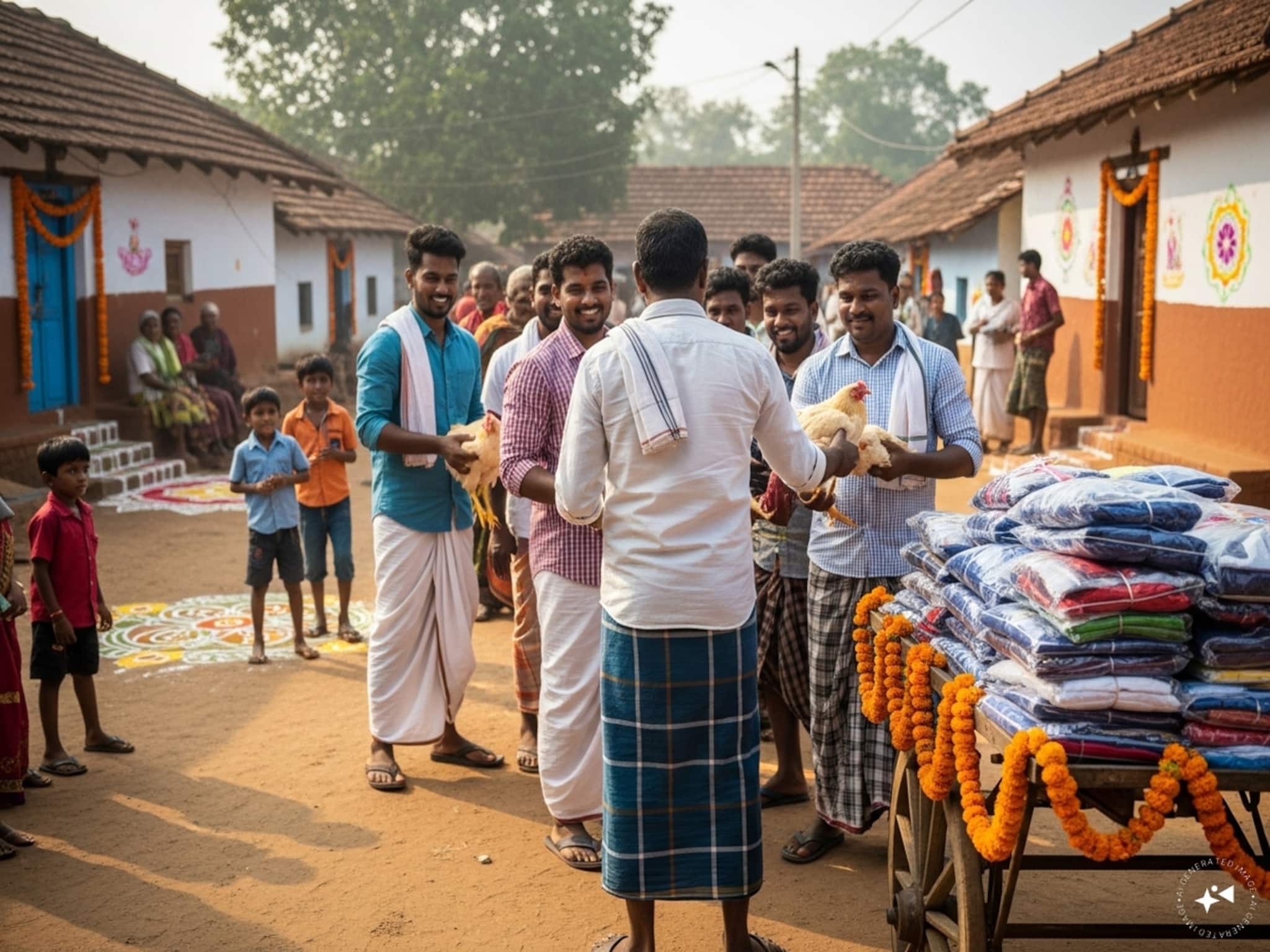 കള്ളുകുടി നിർത്തിയ സന്തോഷം ആഘോഷിച്ചത് നാട്ടുകാർക്ക് കോഴികളെ കൊടുത്ത്