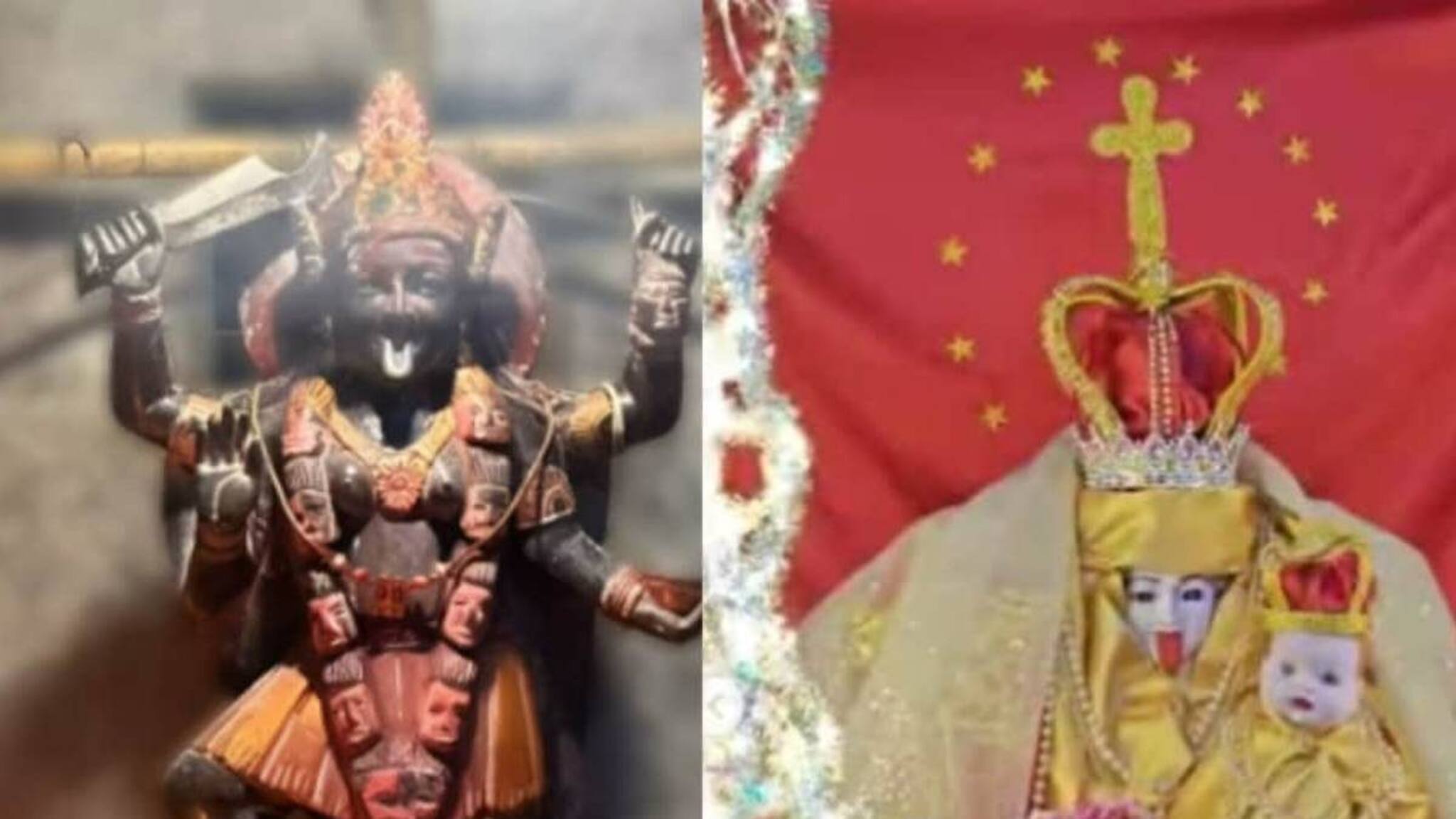 മുംബൈ ക്ഷേത്രത്തിലെ കാളീ പ്രതിമയെ കന്യാമറിയത്തെപ്പോലെ വേഷം ധരിപ്പിക്കാൻ ദേവി നിർദേശിച്ചതായി പൂജാരി