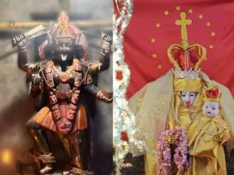 മുംബൈ ക്ഷേത്രത്തിലെ കാളീ പ്രതിമയെ കന്യാമറിയത്തെപ്പോലെ വേഷം ധരിപ്പിക്കാൻ ദേവി നിർദേശിച്ചതായി പൂജാരി