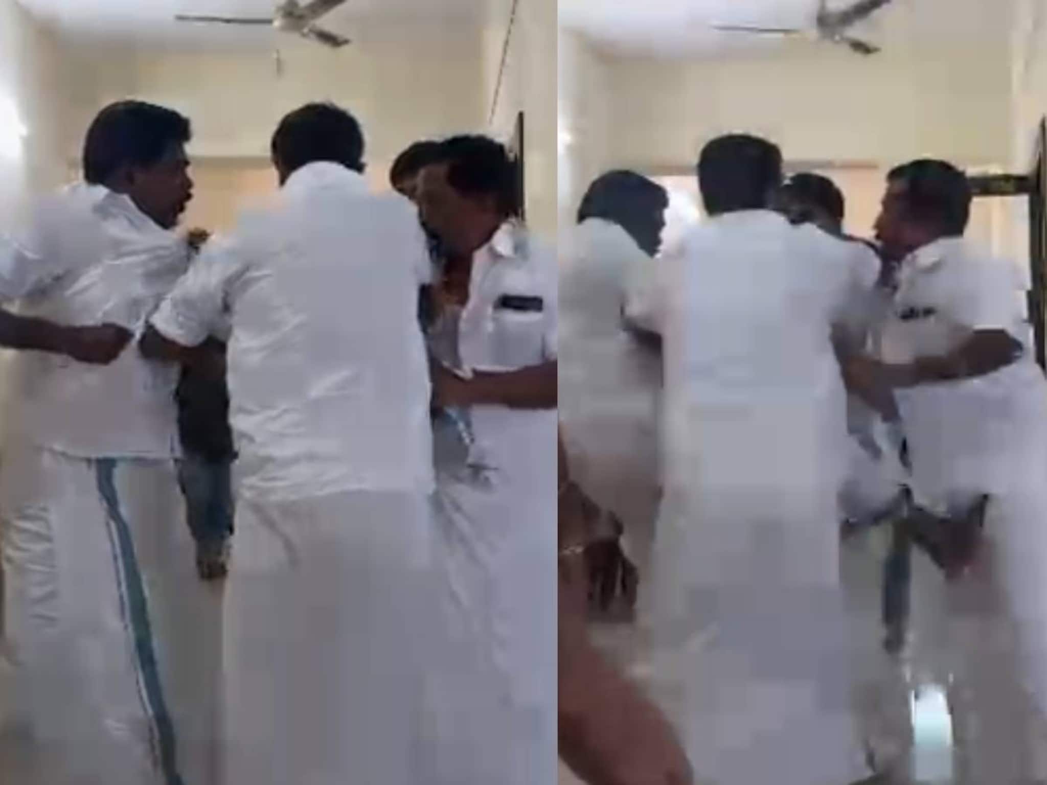 കാസർഗോഡ് ഡിസിസി ഓഫീസിൽ സീറ്റ് വിഭജനത്തെ ചൊല്ലി സിനിമയെ വെല്ലുന്ന ആക്ഷൻ രംഗങ്ങൾ