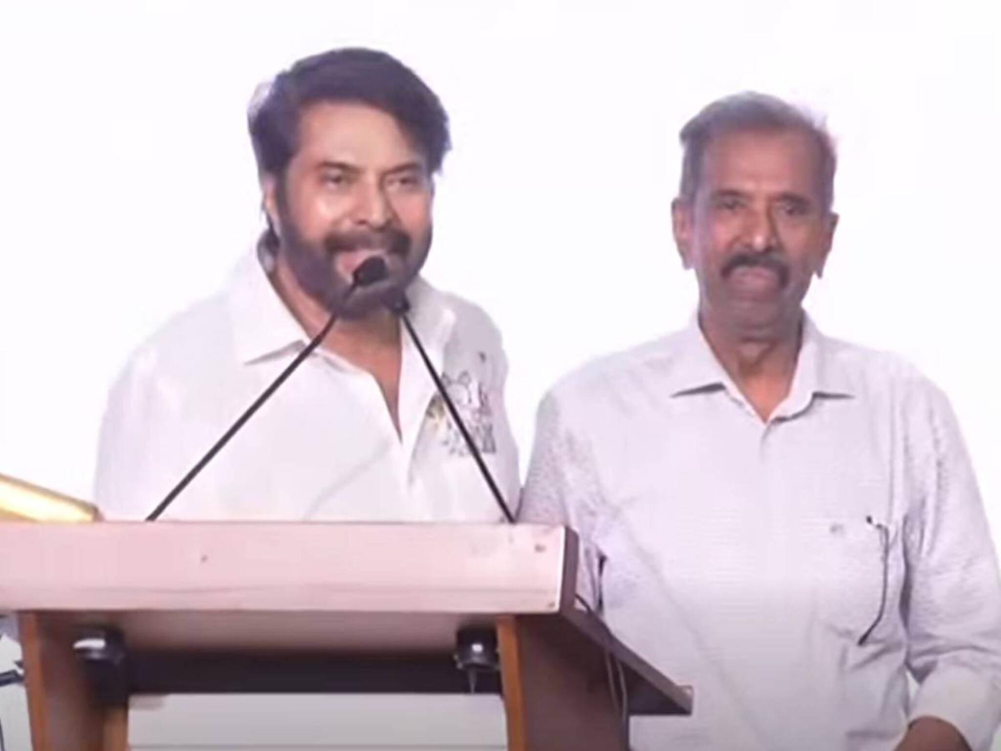 'ദേ..ഇവിടെയുണ്ട് എനിക്ക് മമ്മൂട്ടി എന്ന് പേരിട്ടയാൾ'; സുഹൃത്തിനെ വേദിയിലേക്ക് വിളിച്ചുവരുത്തി താരം കഥ പറയുമ്പോൾ