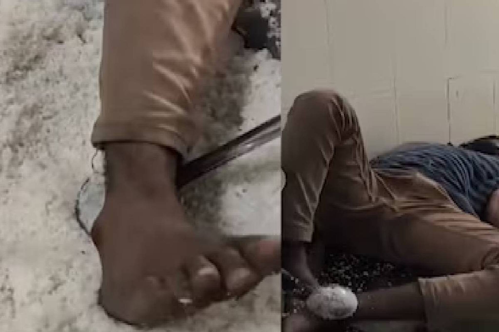 മദ്യപിച്ച് ലക്കുകെട്ട  വാച്ച്മാന്‍ കിടന്നുറങ്ങിയത് കോളേജ് വിദ്യാര്‍ഥികള്‍ക്ക് കഴിക്കാനുള്ള ചോറിൽ കാല് വെച്ച്