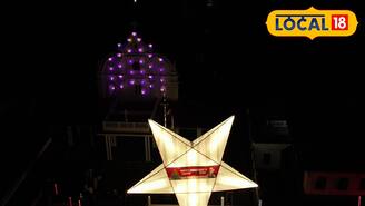 എംസി റോഡിൽ വിസ്മയമായി 60 അടി ഉയരമുള്ള ഭീമൻ നക്ഷത്രം; ക്രിസ്മസിനെ വരവേറ്റ് തൃക്കളത്തൂർ പള്ളി