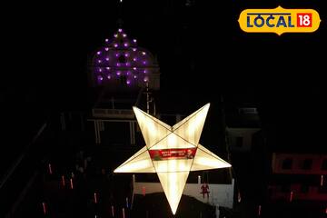 എംസി റോഡിൽ വിസ്മയമായി 60 അടി ഉയരമുള്ള ഭീമൻ നക്ഷത്രം; ക്രിസ്മസിനെ വരവേറ്റ് തൃക്കളത്തൂർ പള്ളി