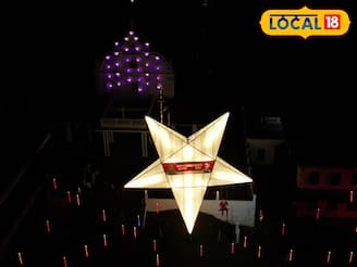 എംസി റോഡിൽ വിസ്മയമായി 60 അടി ഉയരമുള്ള ഭീമൻ നക്ഷത്രം; ക്രിസ്മസിനെ വരവേറ്റ് തൃക്കളത്തൂർ പള്ളി