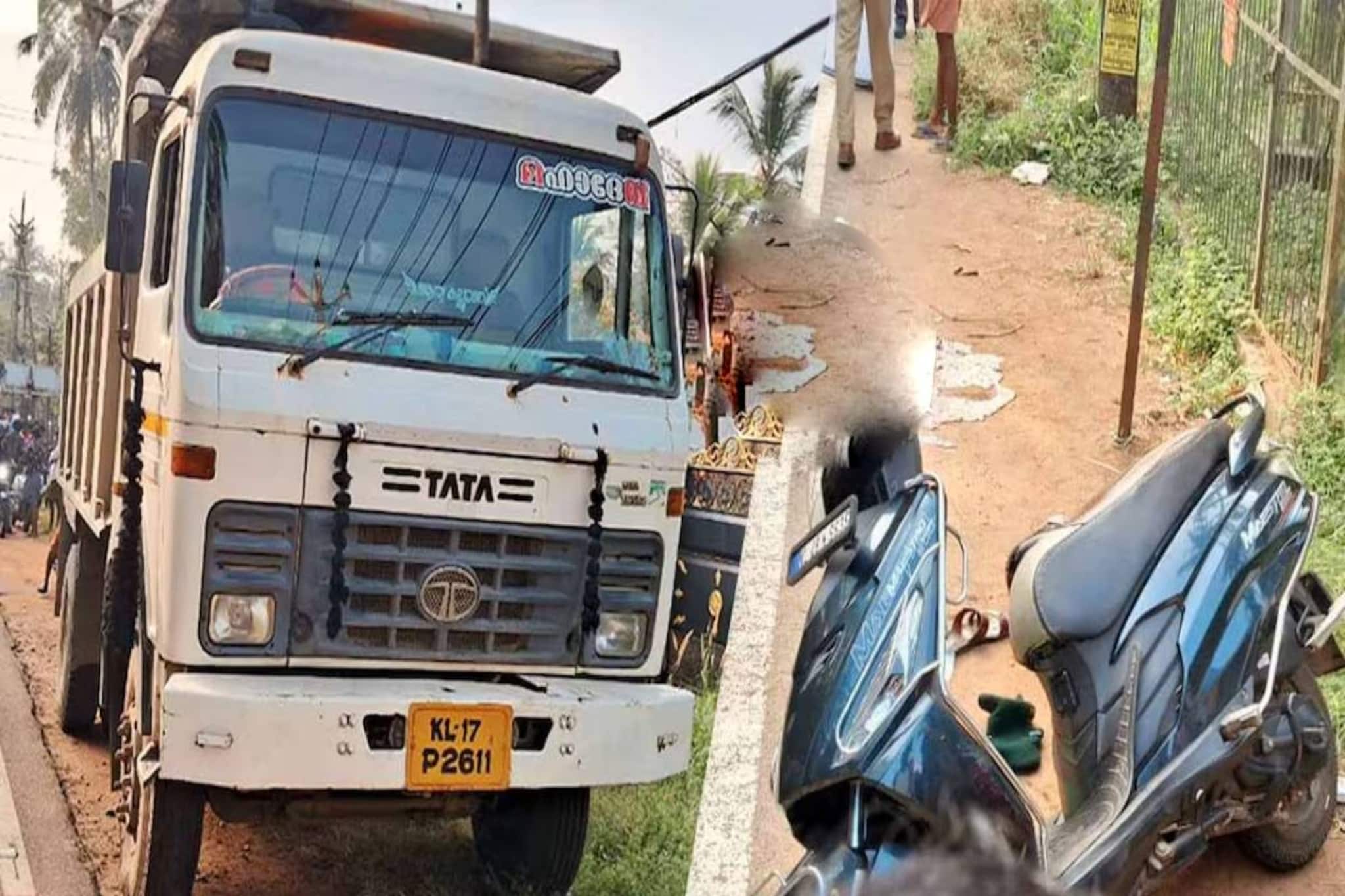 പാലക്കാട് സ്കൂട്ടറിന് പിന്നിൽ ടോറസ് ലോറി ഇടിച്ച് മൂന്ന് വയസുകാരിയും അമ്മയും മരിച്ചു