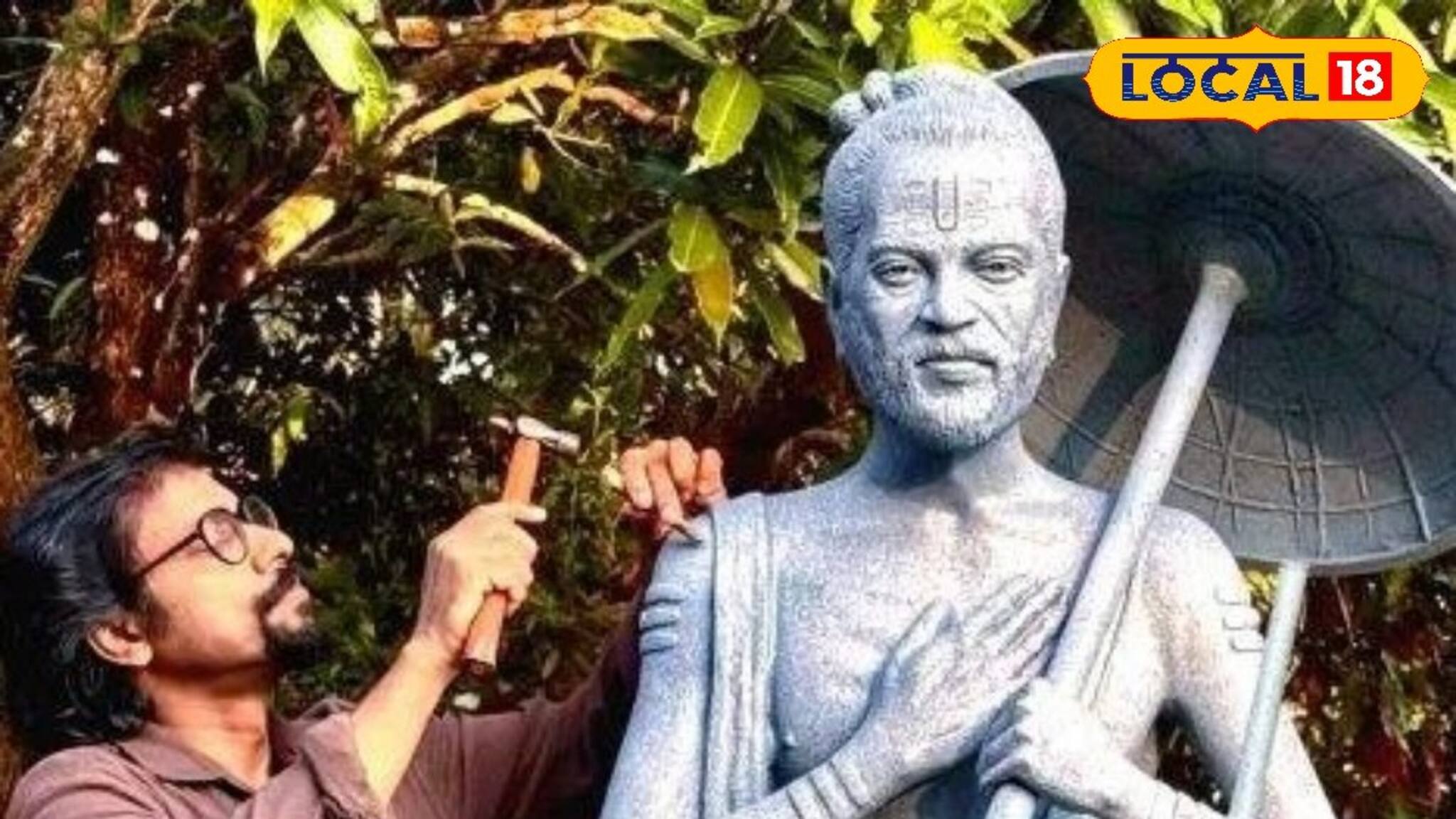 ഓലക്കുടയും അവില്പൊതിയുമായി കുചേലൻ ഗുരുവായൂരപ്പന് മുന്നിൽ; ആറടി ഉയരമുള്ള ശില്പം നിർമ്മിച്ചത് ഉണ്ണി കാനായി