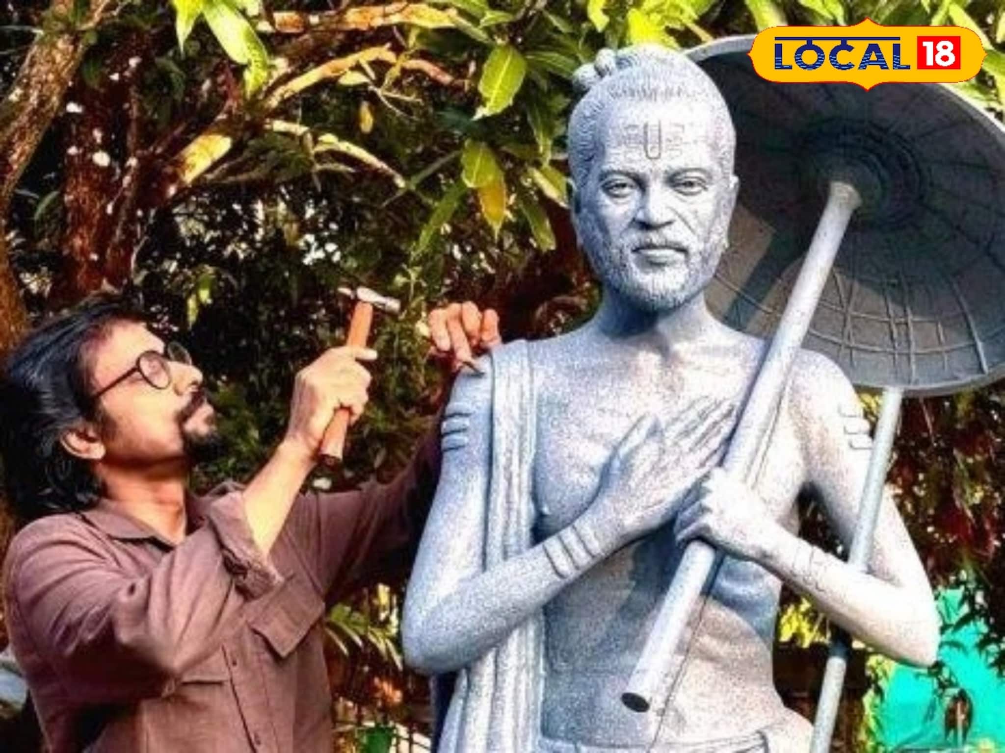 ഓലക്കുടയും അവില്പൊതിയുമായി കുചേലൻ ഗുരുവായൂരപ്പന് മുന്നിൽ; ആറടി ഉയരമുള്ള ശില്പം നിർമ്മിച്ചത് ഉണ്ണി കാനായി