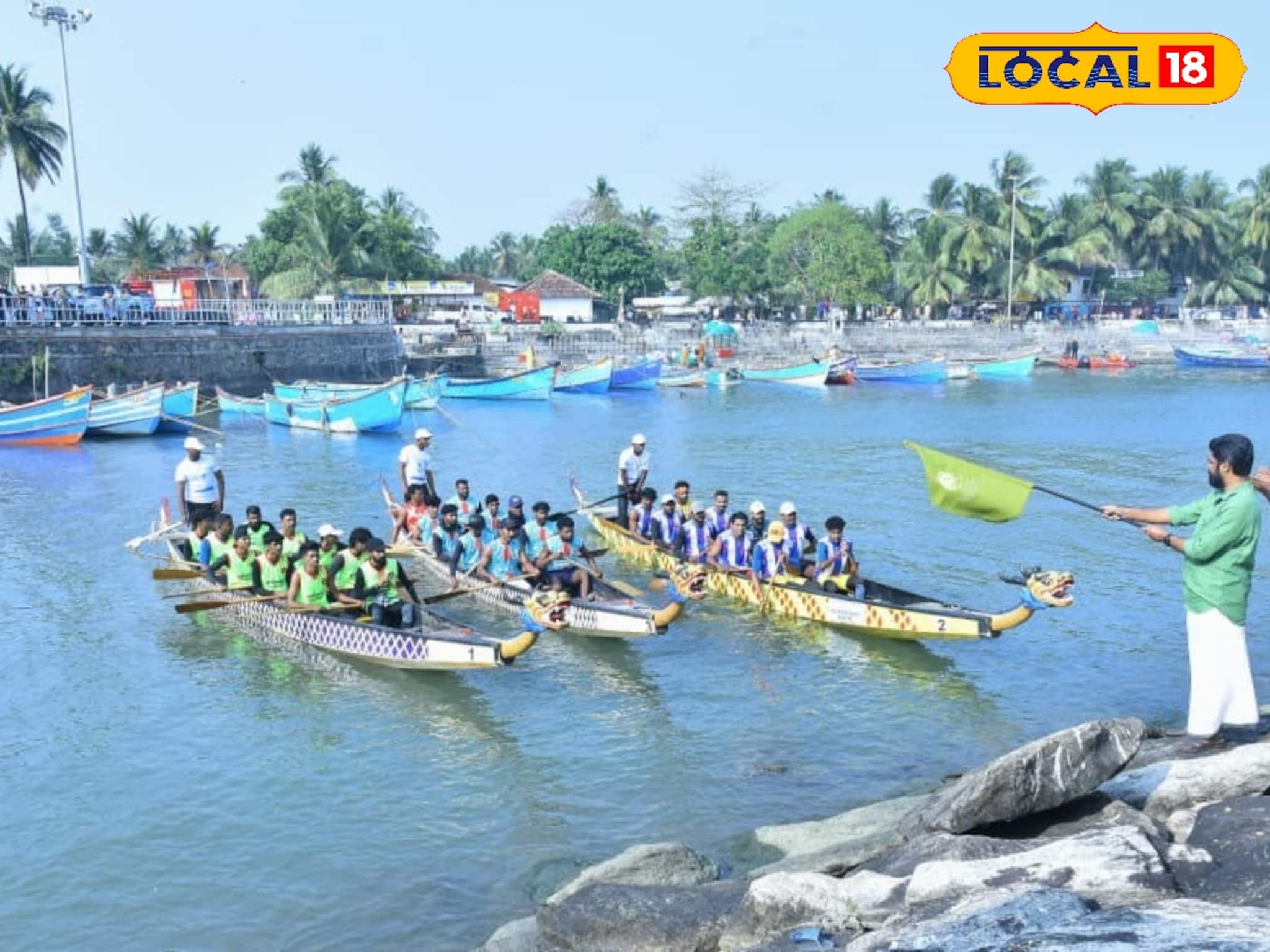 മലബാറിൽ ആദ്യമായി ഡ്രാഗൺ ബോട്ട് പോരാട്ടം; വള്ളംകളി പ്രേമികളെ ആവേശത്തിലാഴ്ത്തി വ്യാളി ബോട്ടുകൾ