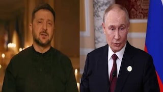 യുക്രേനിയൻ പ്രസിഡന്റ് വോളോഡിമർ സെലെൻസ്‌കിയും റഷ്യൻ പ്രസിഡന്റ് വ്‌ളാഡിമിർ പുടിനും. (ഫയൽ)
