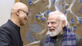 സത്യ നാദെല്ലയും പ്രധാനമന്ത്രി നരേന്ദ്ര മോദിയും