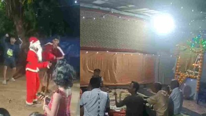 കരോൾ സംഘം പാട്ടു പാടിയപ്പോൾ അവർക്ക് താളമേളങ്ങളുമായി ഭജന സംഘം ഒപ്പം കൂടി കരോൾ സംഘം പാട്ടു പാടിയപ്പോൾ അവർക്ക് താളമേളങ്ങളുമായി ഭജന സംഘം ഒപ്പം കൂടി