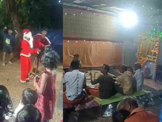 കരോൾ സംഘം പാട്ടു പാടിയപ്പോൾ അവർക്ക് താളമേളങ്ങളുമായി ഭജന സംഘം ഒപ്പം കൂടി