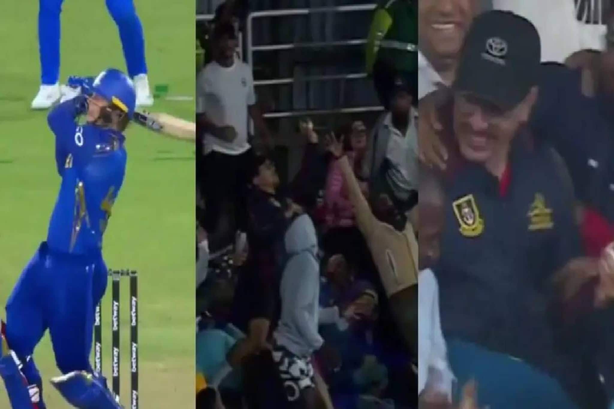 ബാറ്റ്സ്മാൻ പറത്തിയ സിക്സർ ഗ്യാലറിയിലിരുന്ന് ഒറ്റക്കൈകൊണ്ട് പിടിച്ച ആരാധകന് ലഭിച്ചത് 1.07 കോടി രൂപ